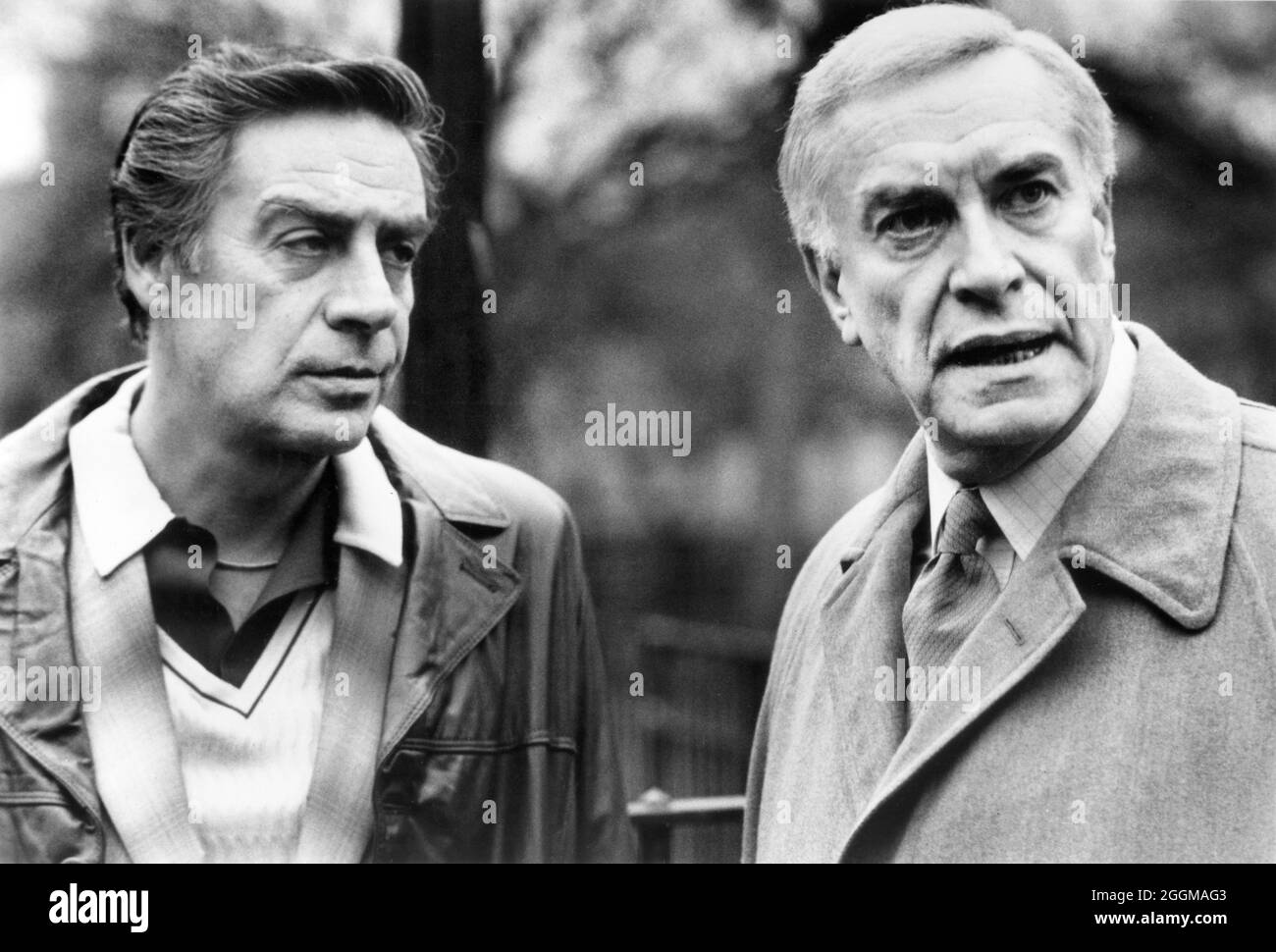 Jerry Orbach, Martin Landau, on-set del film, 'crimini e misdemeanors', Orion Pictures, 1989 Foto Stock