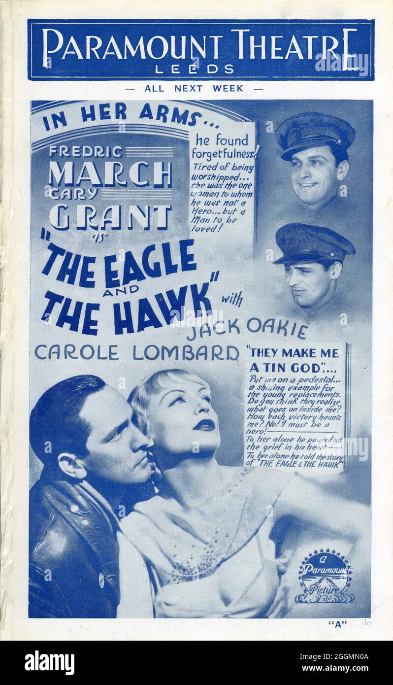 FREDRIC MARCH CARY GRANT e CAROLE LOMBARD nell'EAGLE E NEL DIRETTORE HAWK 1933 STUART WALKER basato su un libro di John Monk Saunders Costume design Travis Banton Paramount Pictures Foto Stock FREDRIC MARCH CARY GRANT e CAROLE LOMBARD nell'EAGLE E NEL DIRETTORE HAWK 1933 STUART WALKER basato su un libro di John Monk Saunders Costume design Travis Banton Paramount Pictures Foto Stock