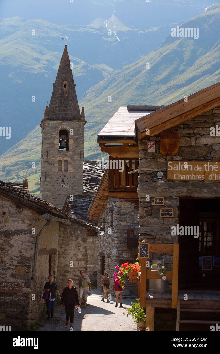 FRANCIA. SAVOIA (73) ALPI FRANCESI. ALTA VALLE MAURIENNE. BONNEVAL-SUR-ARC VILLAGGIO Foto Stock