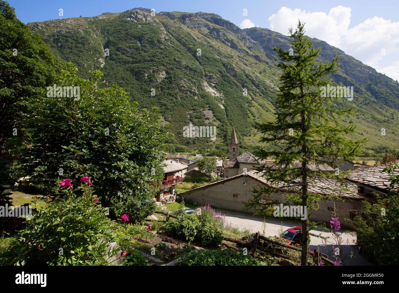 FRANCIA. SAVOIA (73) ALPI FRANCESI. ALTA VALLE MAURIENNE. BONNEVAL-SUR-ARC VILLAGGIO Foto Stock