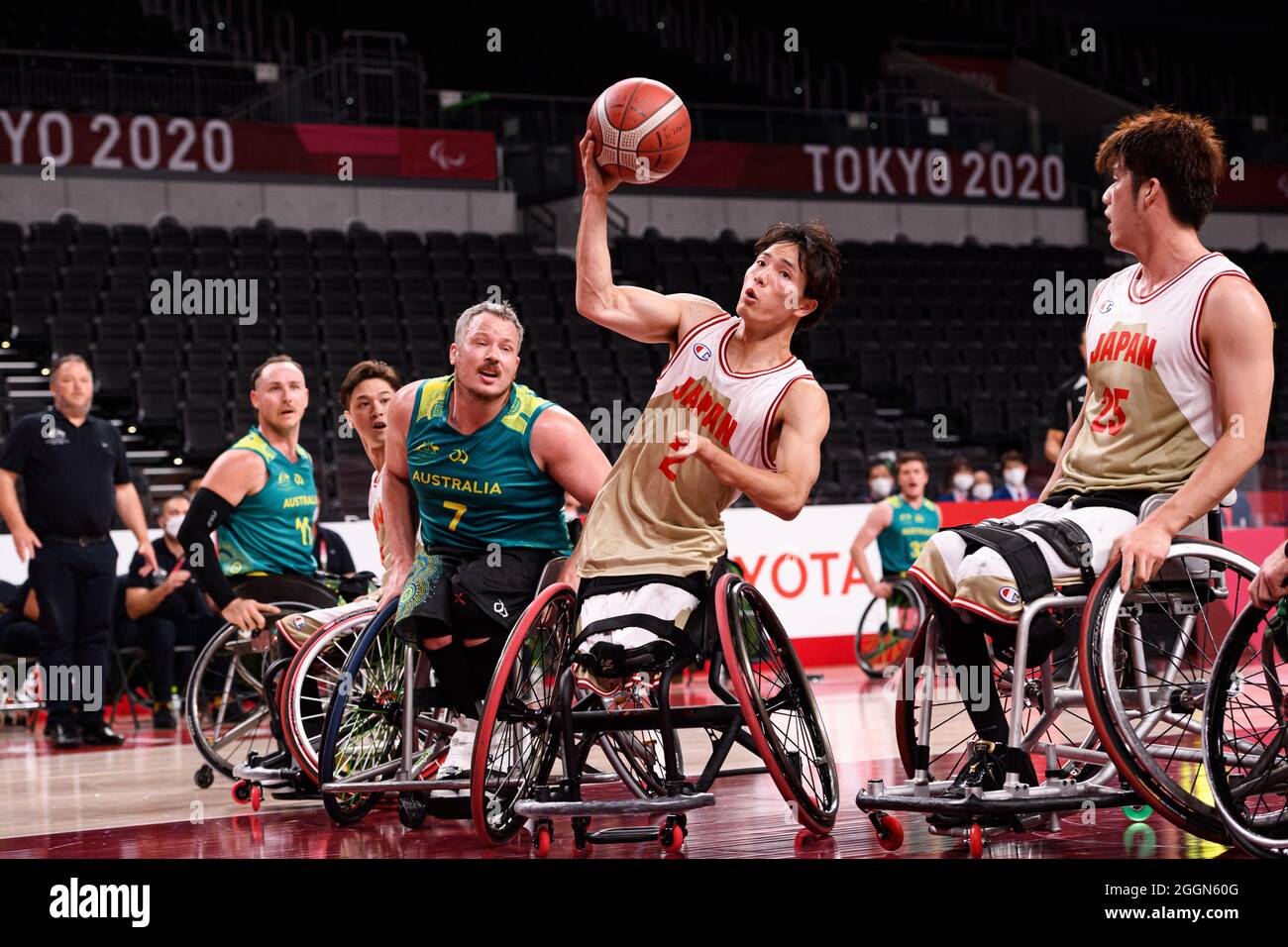 TOKYO, GIAPPONE. 01set,2021. Durante il basket uomo su sedia a rotelle -  Giappone vs Australia - Tokyo