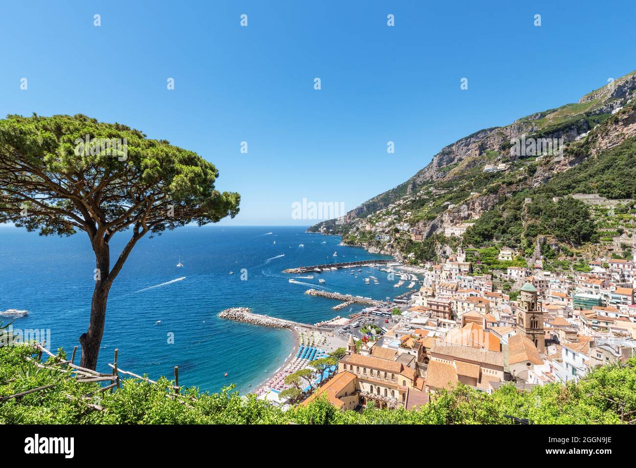 Costiera Amalfitana, vista su Amalfi Foto Stock