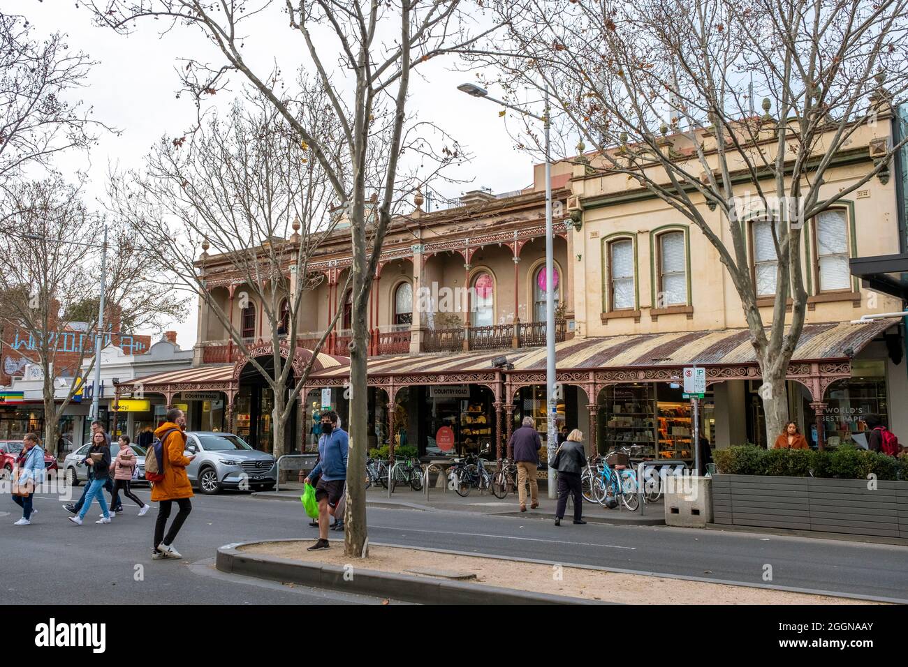 Shopping a Lygon Street Carlton, Melbourne, Victoria, Australia Foto Stock