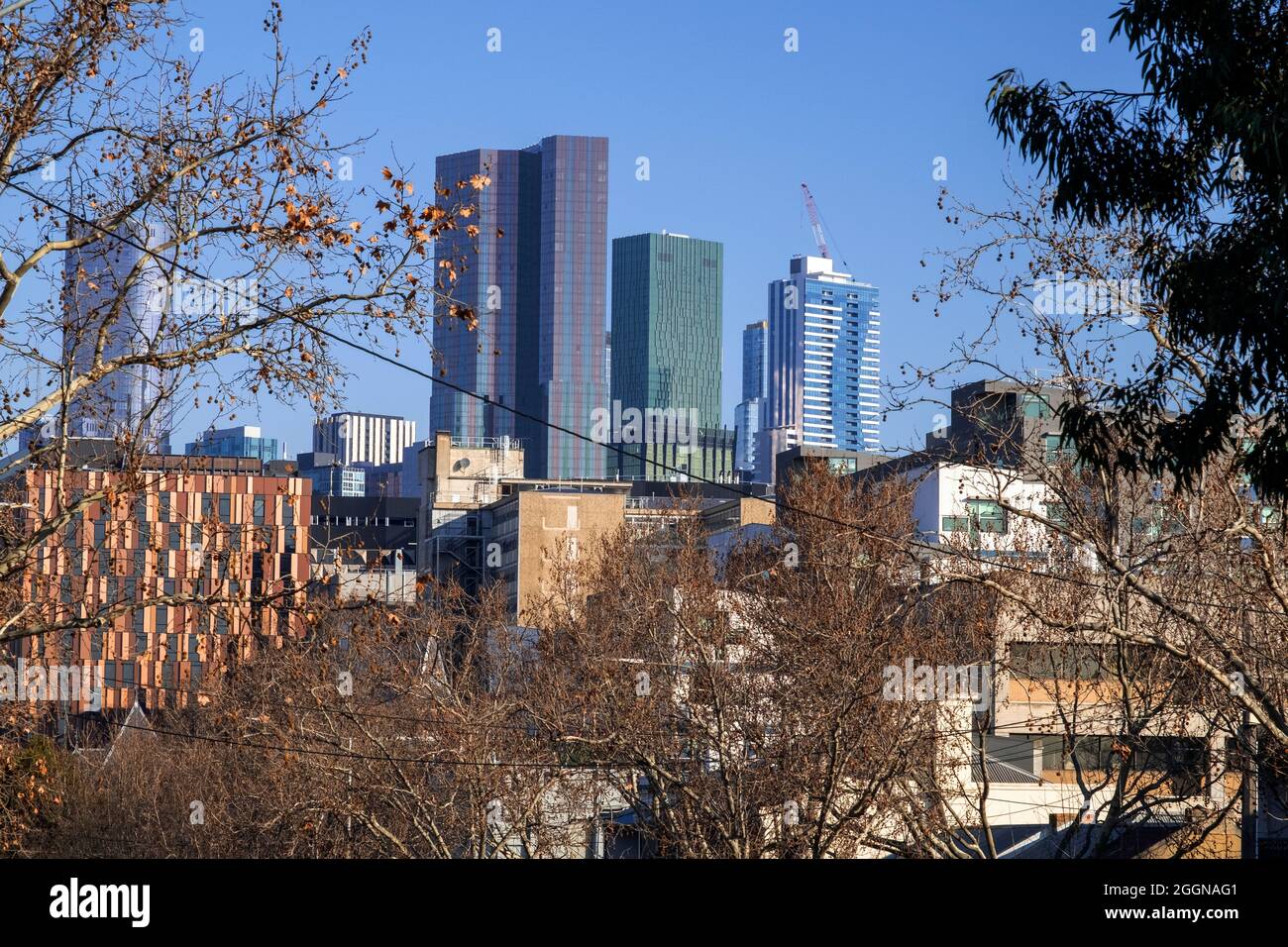Carlton e skyline di Melbourne. Victoria, Australia Foto Stock