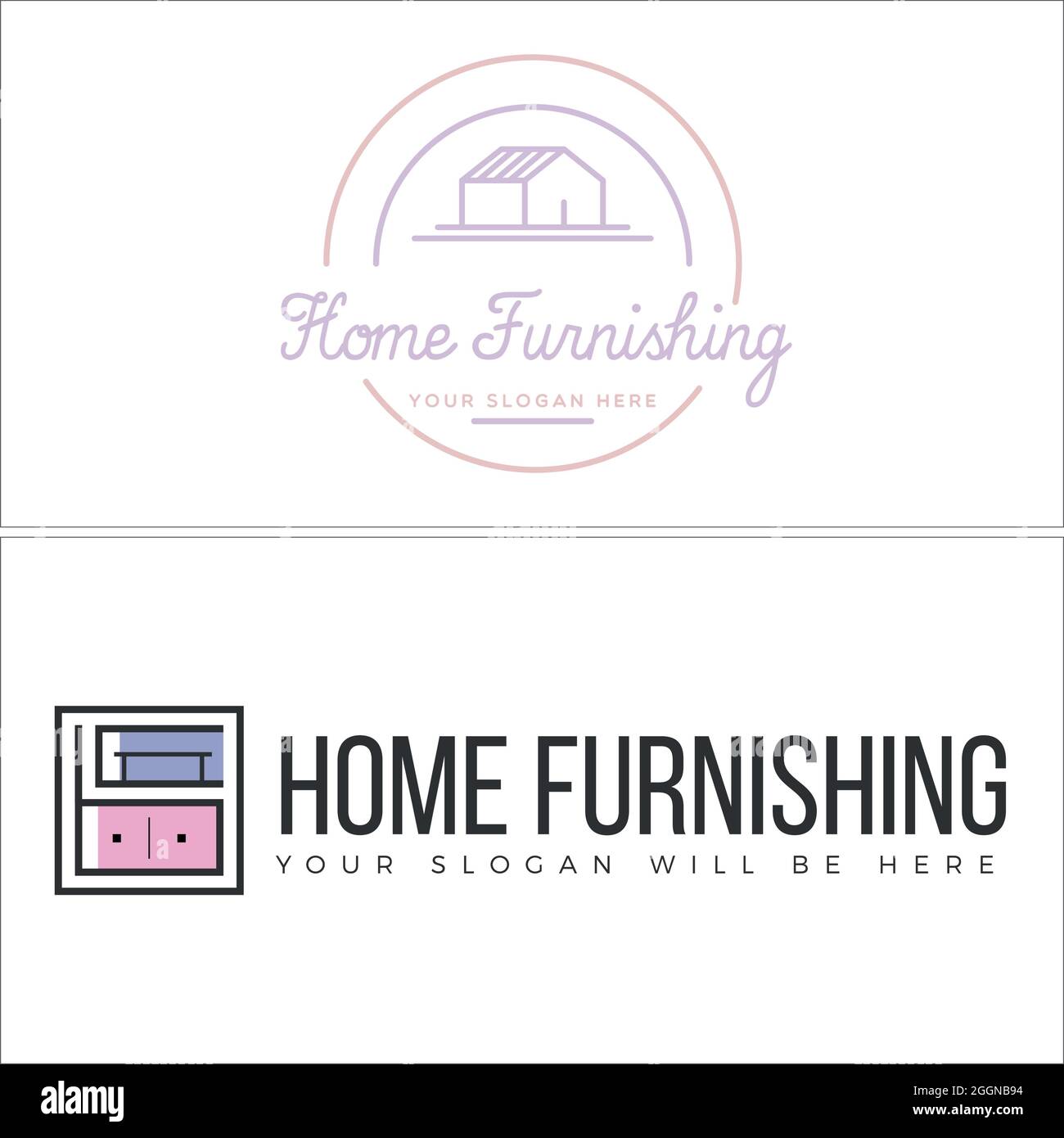 Home arredamento business retail logo design Illustrazione Vettoriale