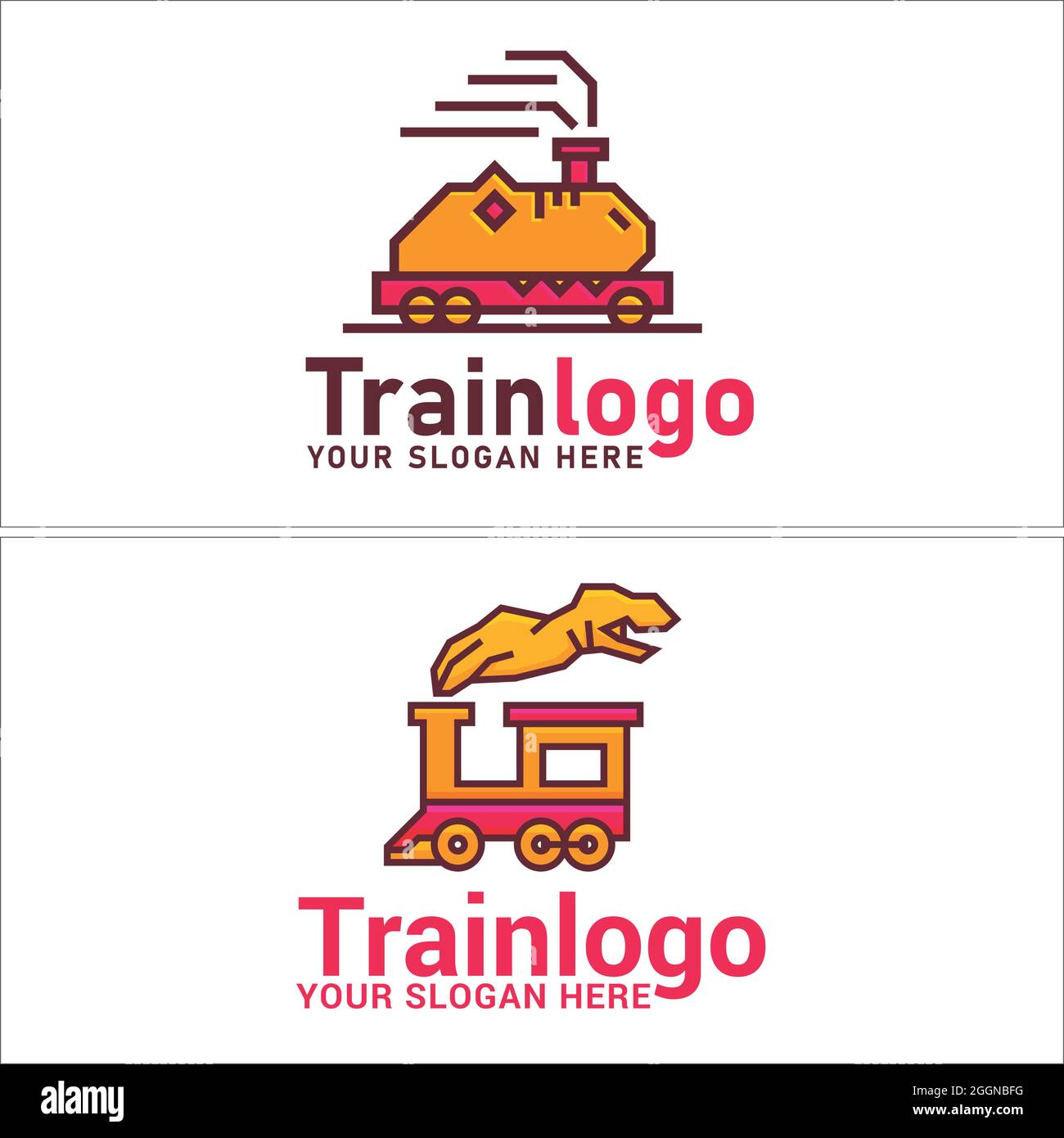Design del logo Transit Mobile App Train Illustrazione Vettoriale