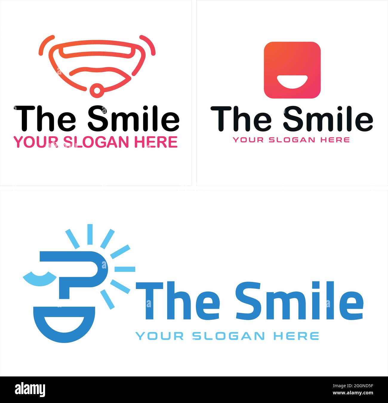 Tecnologia software applicazione divertente Happy logo design Illustrazione Vettoriale