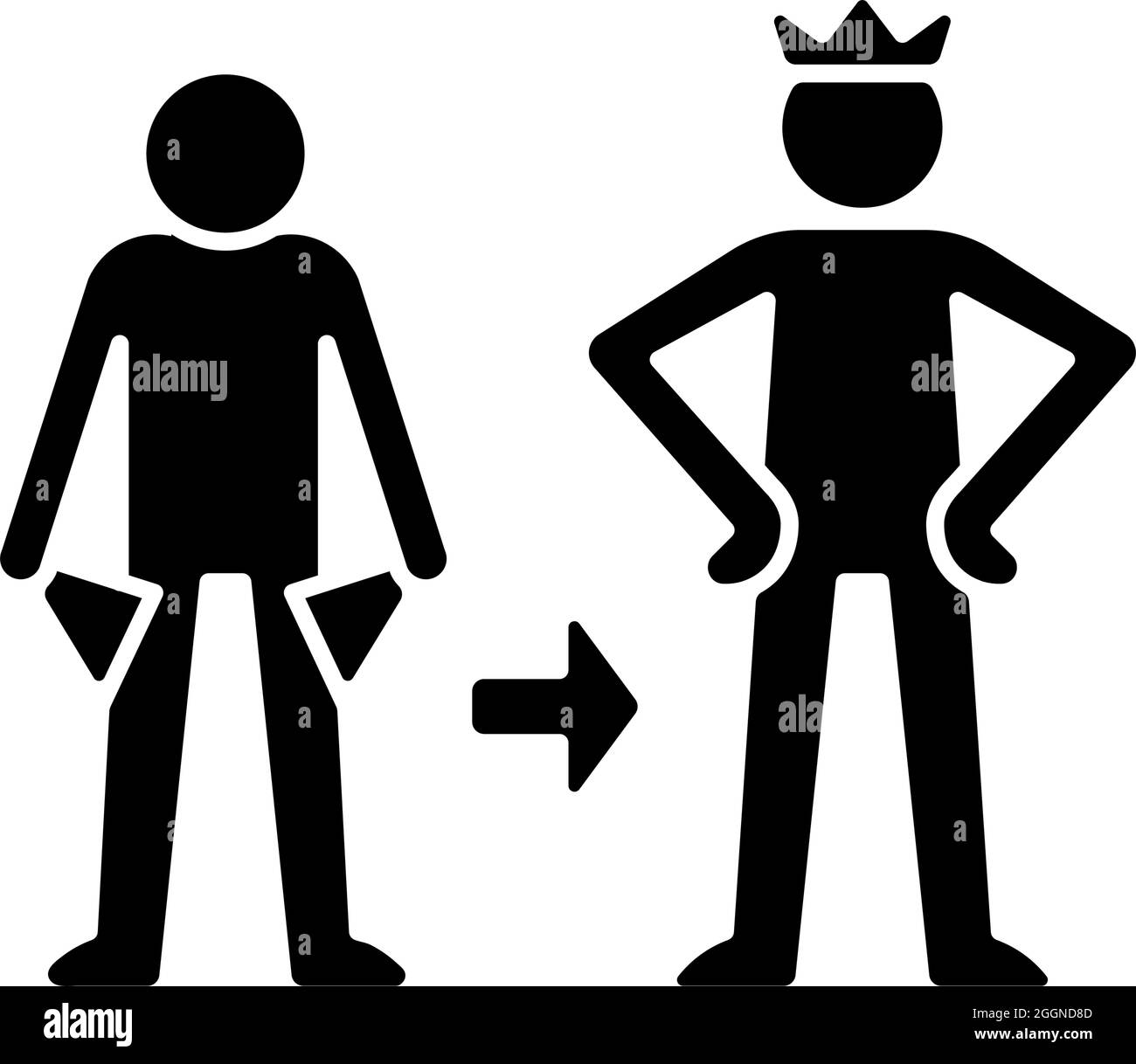 Cambia motivazione icona glyph nero Illustrazione Vettoriale