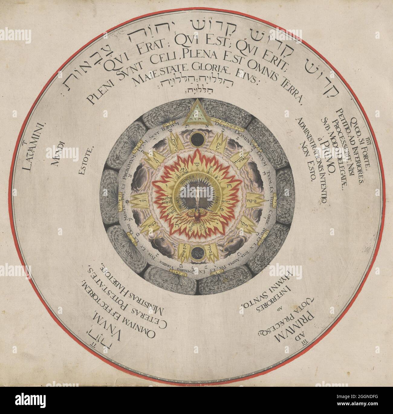Illustrazione dal libro 'Amphitheatrum Sapientiae Aeternae' di H. Khunrath. Museo: COLLEZIONE PRIVATA. Autore: Hans Vredrean de Vries (Jan). Foto Stock