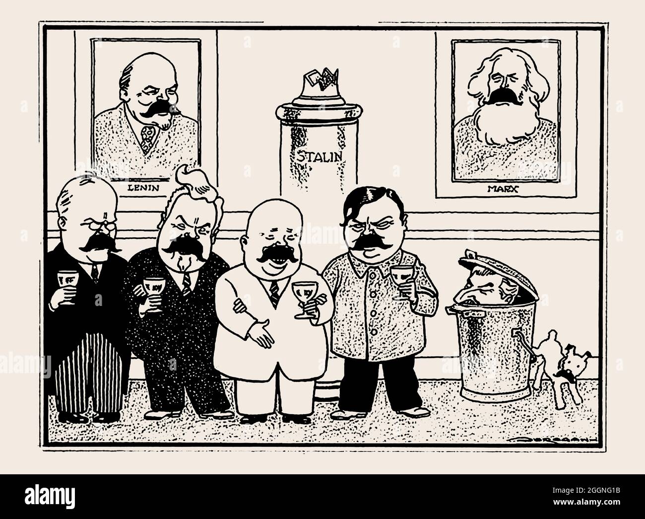 Sorpresa di Capodanno da Mosca - "Siamo tutti stalinisti" (discorso di Capodanno di Khrushchev). Museo: COLLEZIONE PRIVATA. Autore: Leendert Jurriaan Jordaan. Foto Stock