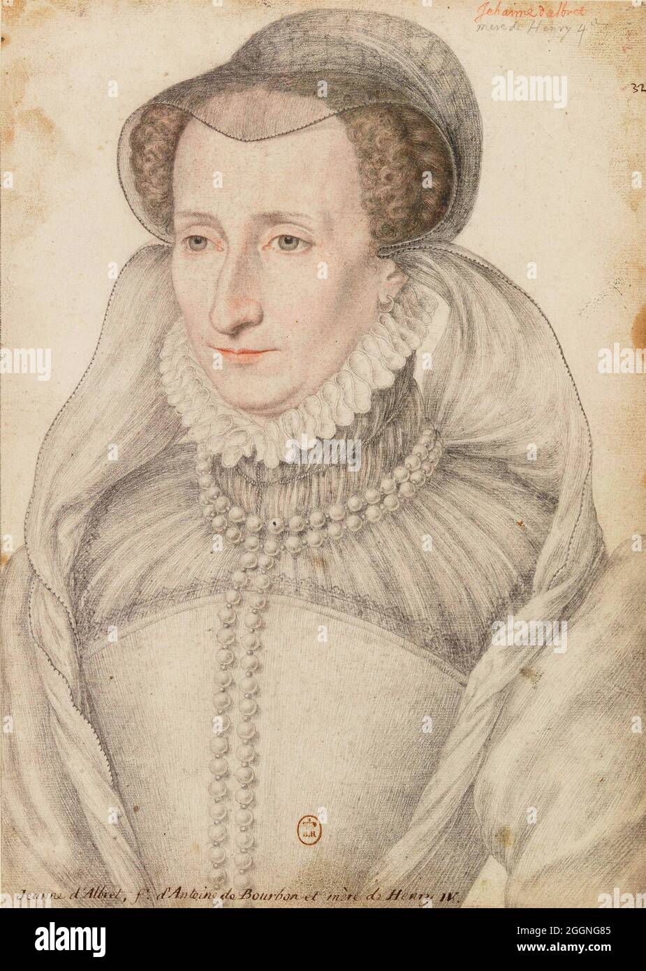 Jeanne d'Albret, Regina della Navarra (1528-1572). MUSEO: BIBLIOTHEQUE NATIONALE DE FRANCE. Autore: FRANCESCO. Foto Stock