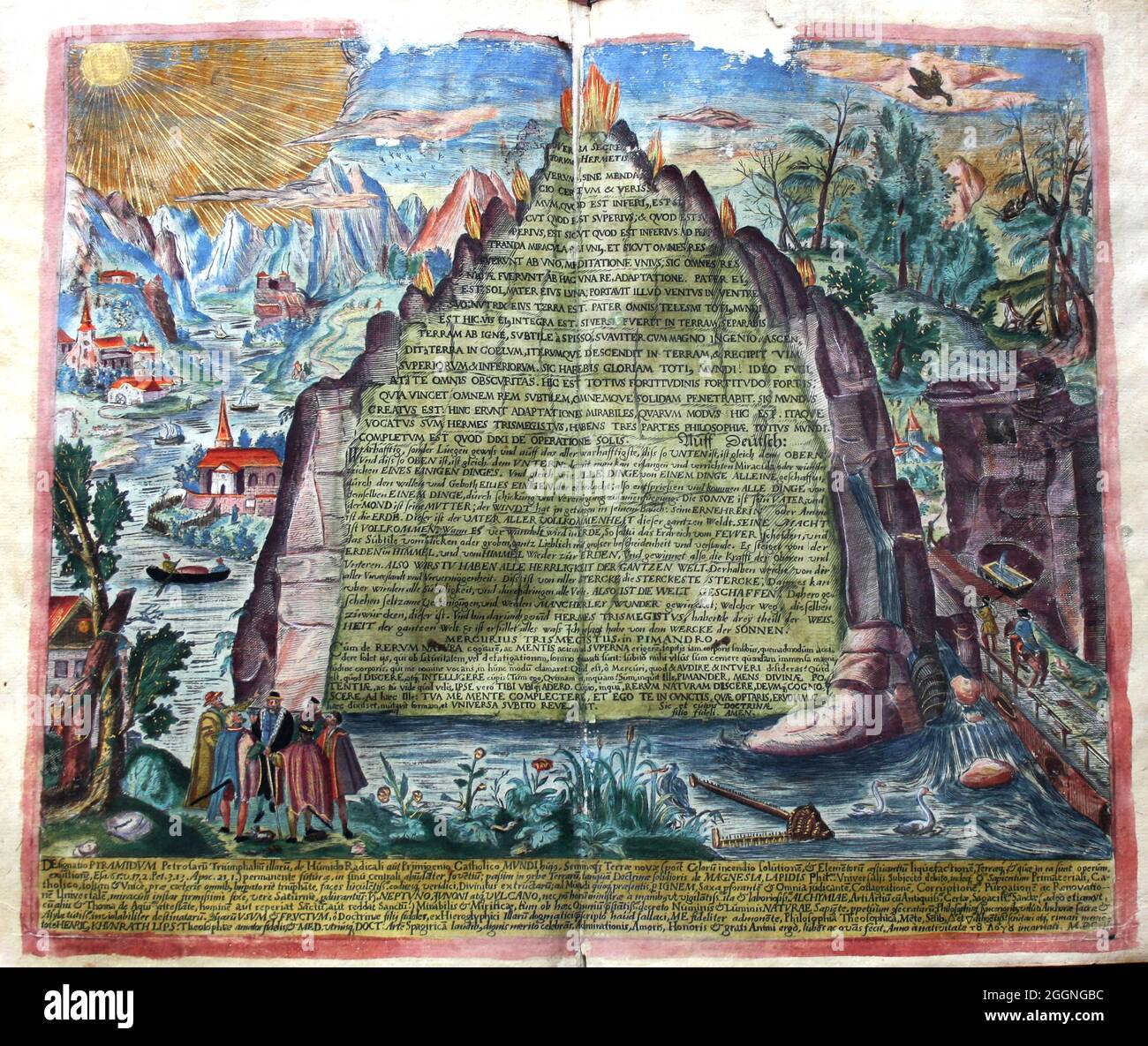 Tabula Smaragdina (Smeraldo Tablet di Hermes Trismegistus). Da: Amphitheatrum Sapientiae Aeternae di Heinrich Khunrath. Museo: COLLEZIONE PRIVATA. Autore: ANONIMO. Foto Stock
