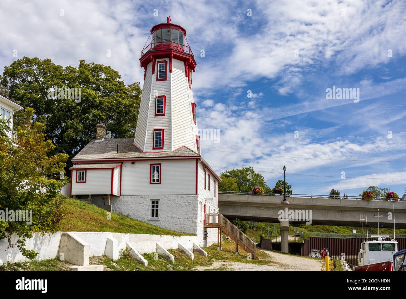 Lo storico faro di Great Lakes Kincardine Ontario Canada Building Exterior Foto Stock