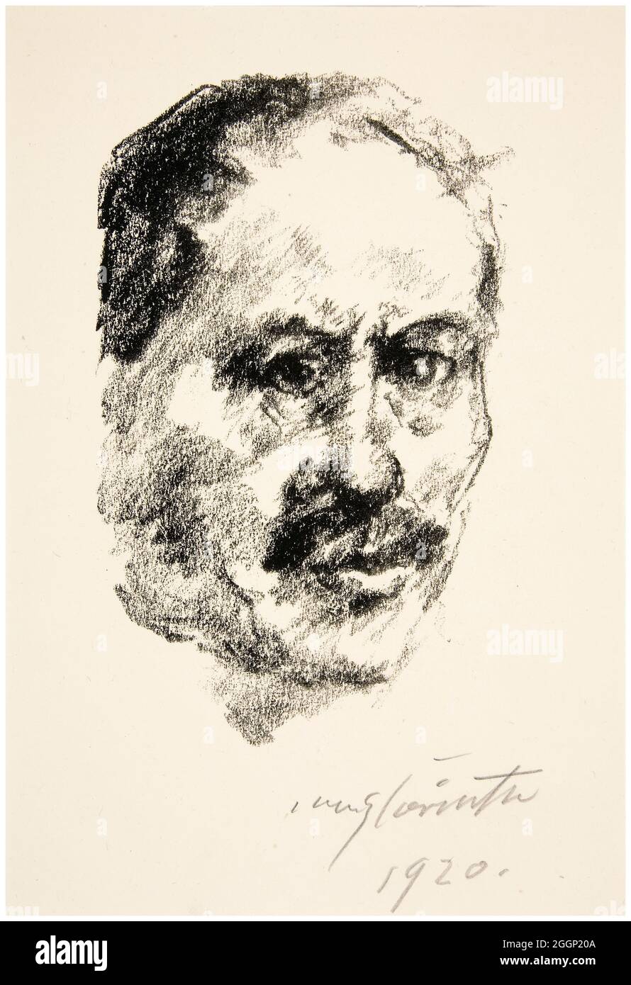 Lovis Corinto (1858-1925), autoritratto, stampa litografica, 1920 Foto Stock