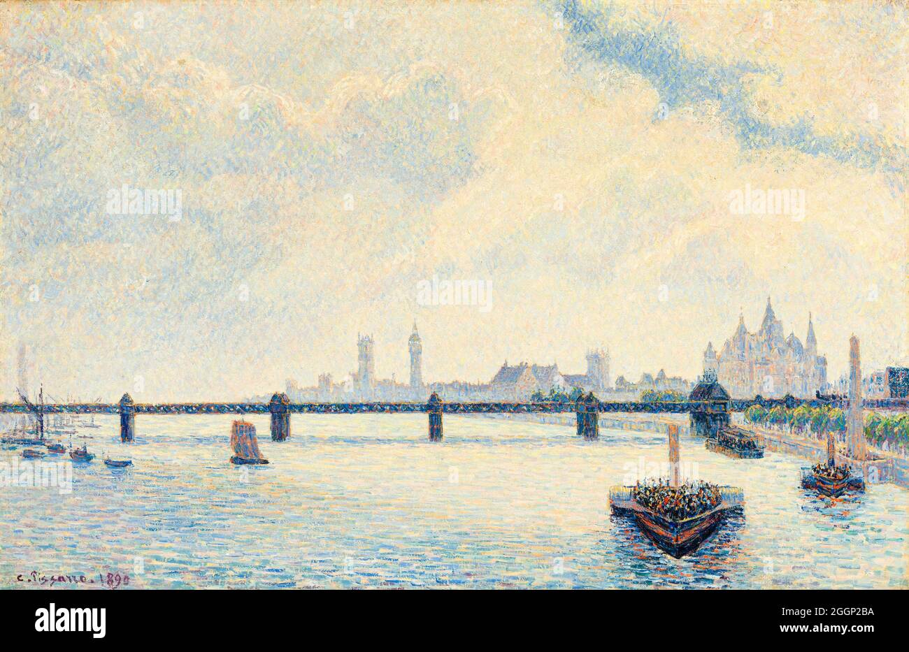 Charing Cross Bridge, Londra, pittura paesaggistica di Camille Pissarro, 1890 Foto Stock