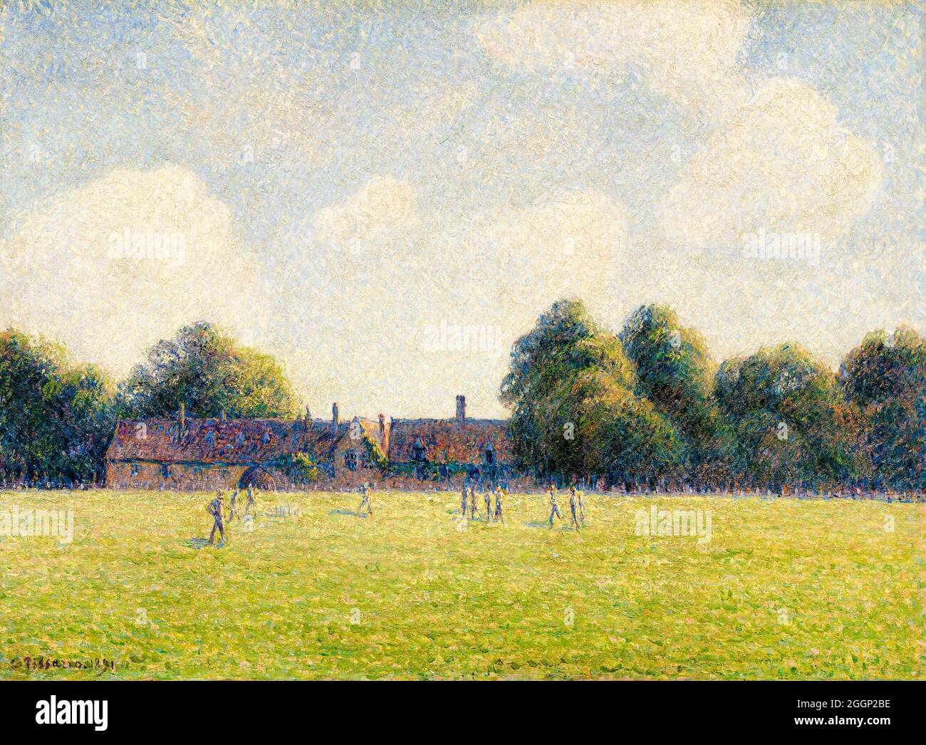 Camille Pissarro, Hampton Court Green, pittura paesaggistica, 1891 Foto Stock