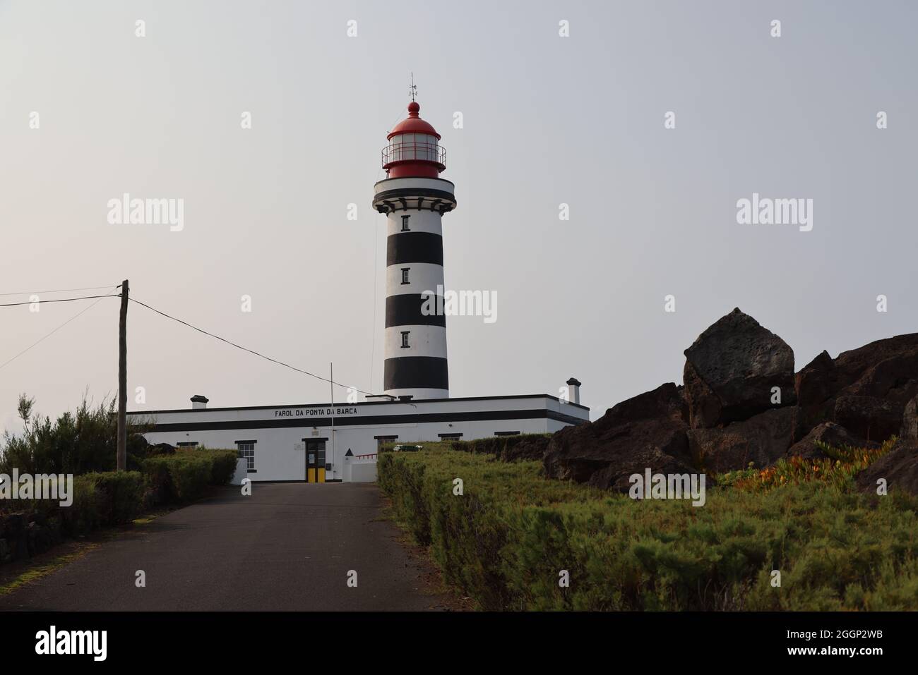 The lighthouse of Ponta da Barca, Graciosa Island, Azores Foto Stock