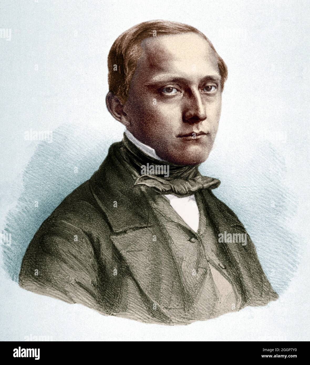 Ritratto colorato di Rudolph Carl Virchow (1821-1902), patologo tedesco e avvocato della sanità pubblica. Foto Stock