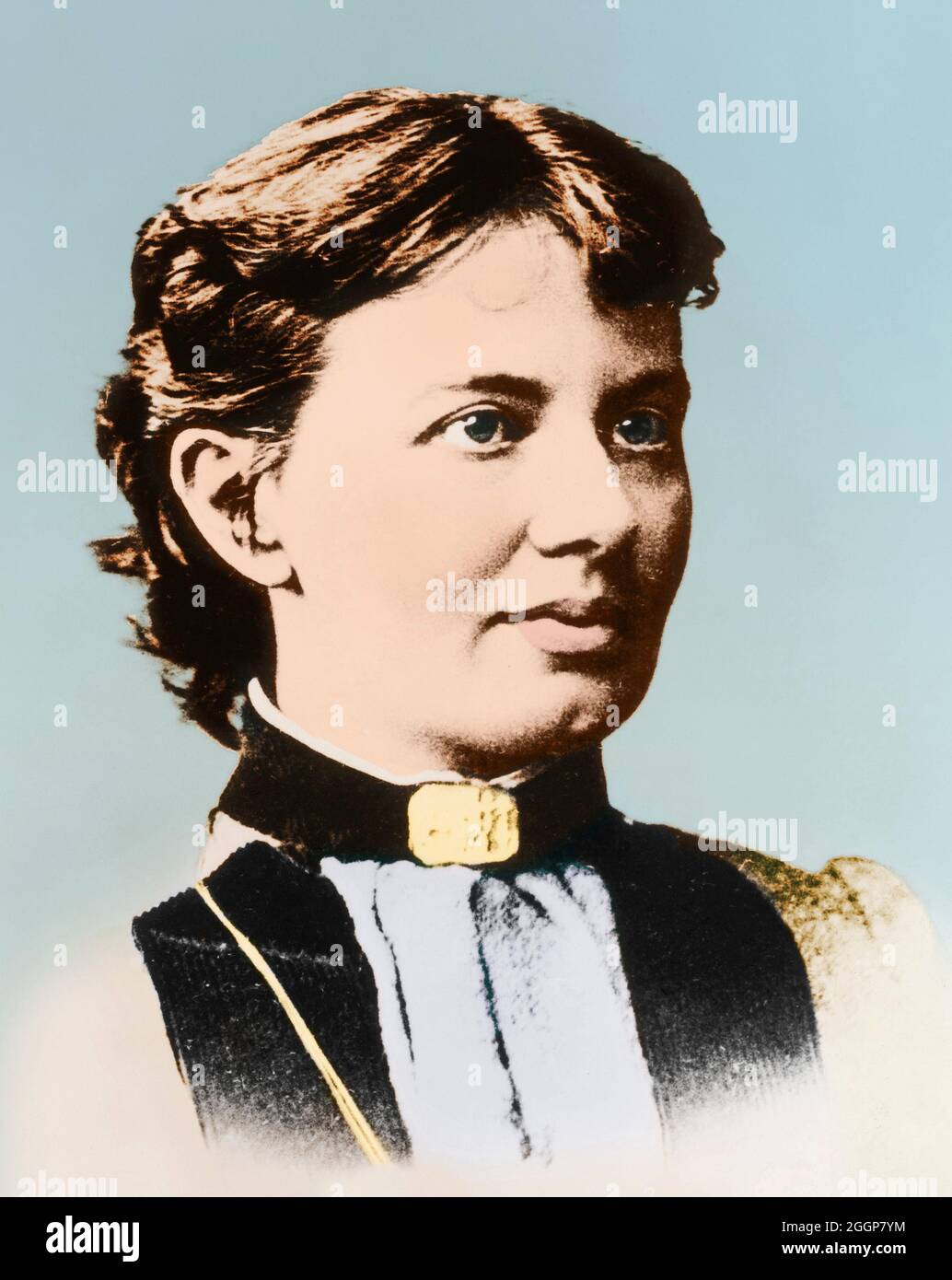 Sofia Vasilyevna Kovalevskaya (15 gennaio 1850 – 10 febbraio 1891) è stato un . Dopo due anni di studi matematici a Heidelberg sotto la guida di insegnanti come Hermann von Helmholtz, Gustav Kirchhoff e Robert Bunsen, si trasferì a Berlino, e prese lezioni private con Karl Weierstrass, in quanto l'università non le permetteva nemmeno di controllare le classi. Nel 1874 ha presentato all'Università di Göttingen tre documenti - sulle equazioni differenziali parziali, sulle dinamiche degli anelli di Saturno e sugli integrali ellittici - come tesi di dottorato. Ciò le ha guadagnato un dottorato in matematica Foto Stock