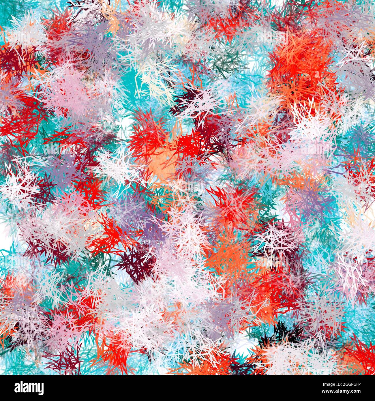 Bella astratta backround.Chaotic bushed pattern. Bianco, rosso, blu, viola e arancione. Foto Stock