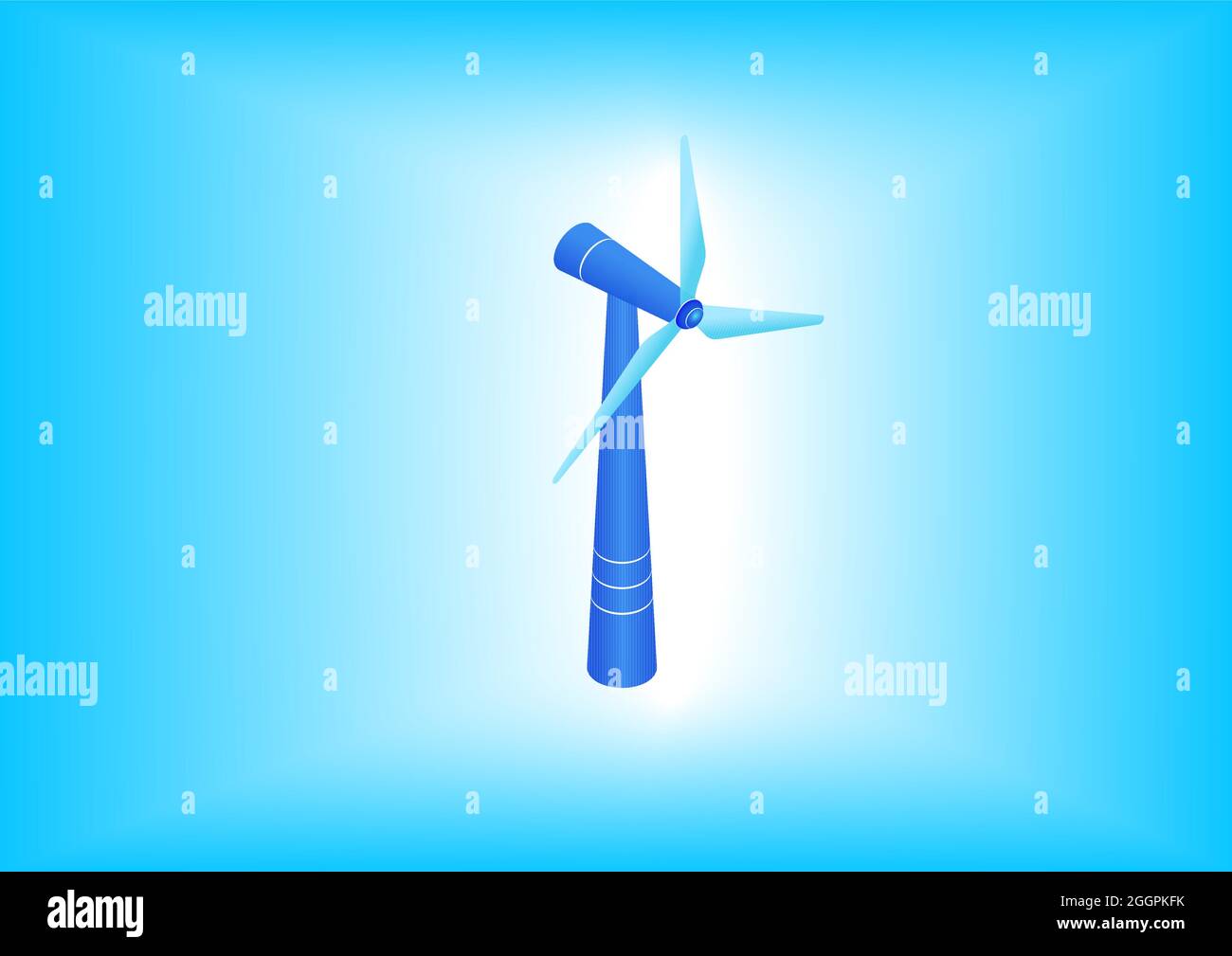 Icona vettore 3d isometrico turbina eolica. Illustrazione del concetto di energia rinnovabile. Illustrazione Vettoriale