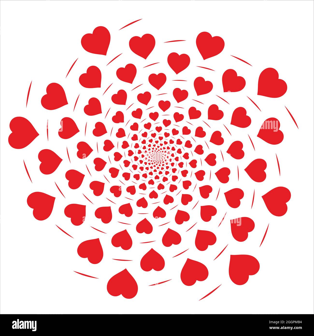A forma di cuore ruotato in modello fibonacci Illustrazione Vettoriale