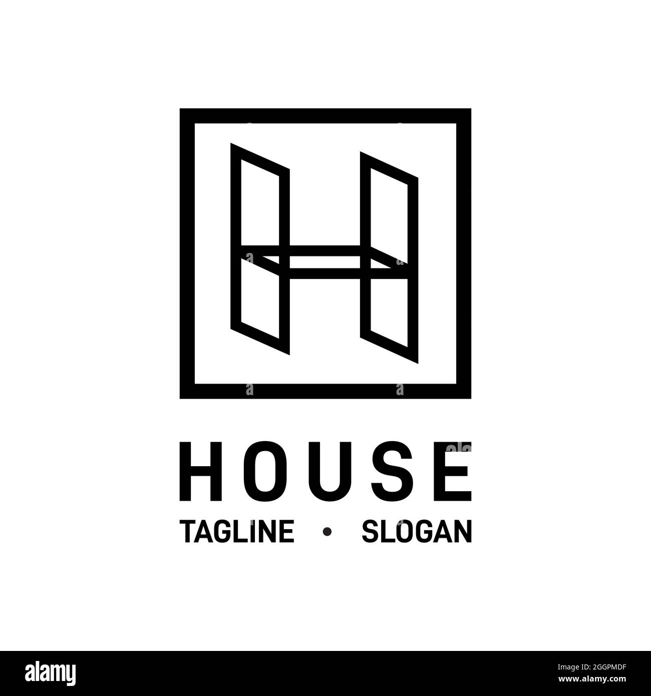 Modello di logo di architettura H. Illustrazione Vettoriale