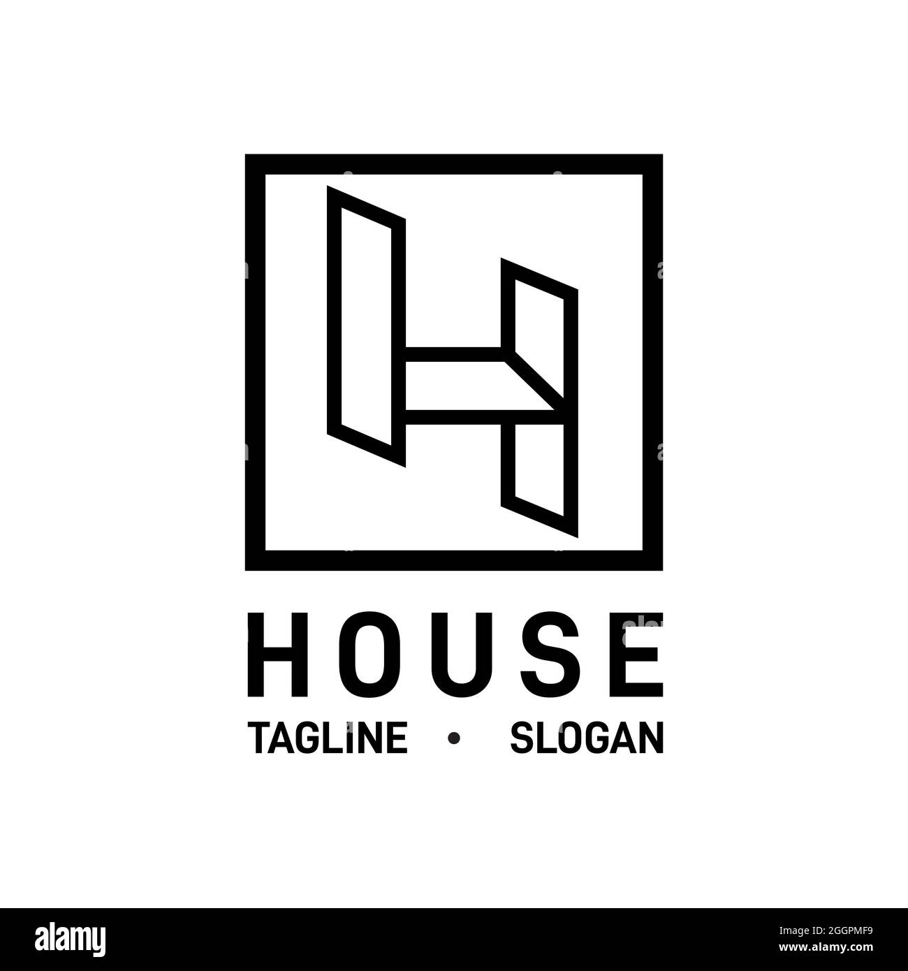 Modello di logo di architettura H. Illustrazione Vettoriale