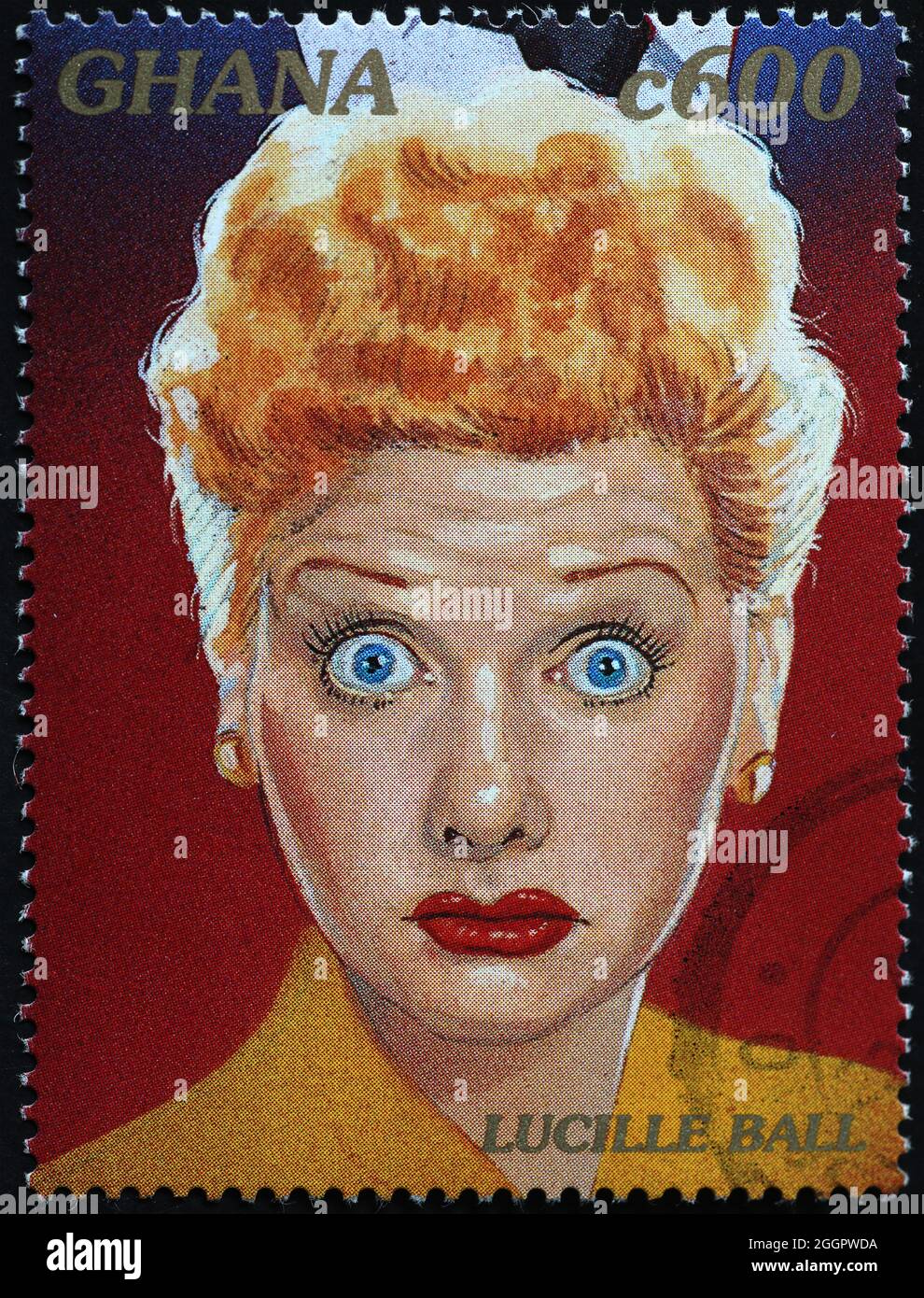 Lucille Ball ritratto su francobollo Foto Stock