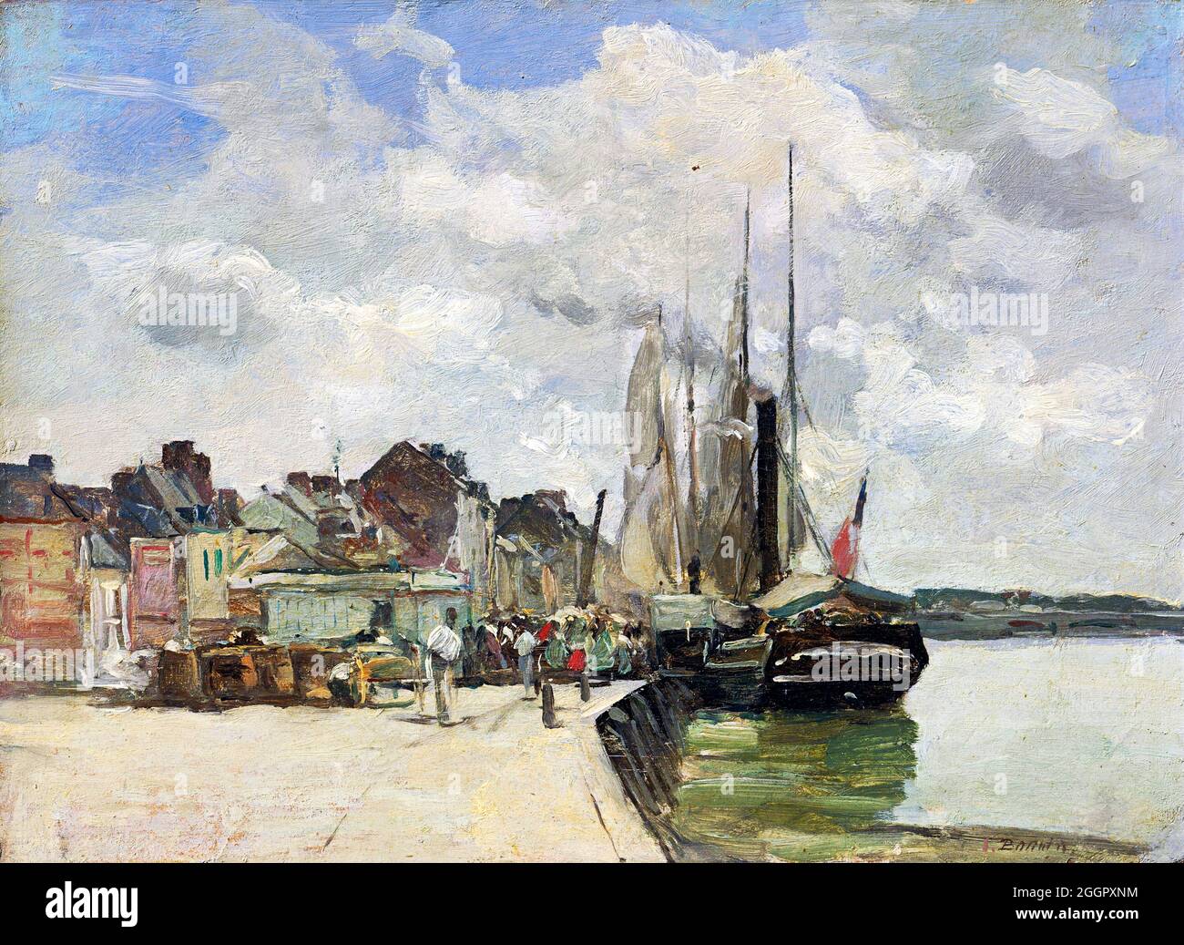 Eugène Boudin (1824-1898) 'Honfleur: Il Porto', olio su cartone, 1858/62 Foto Stock