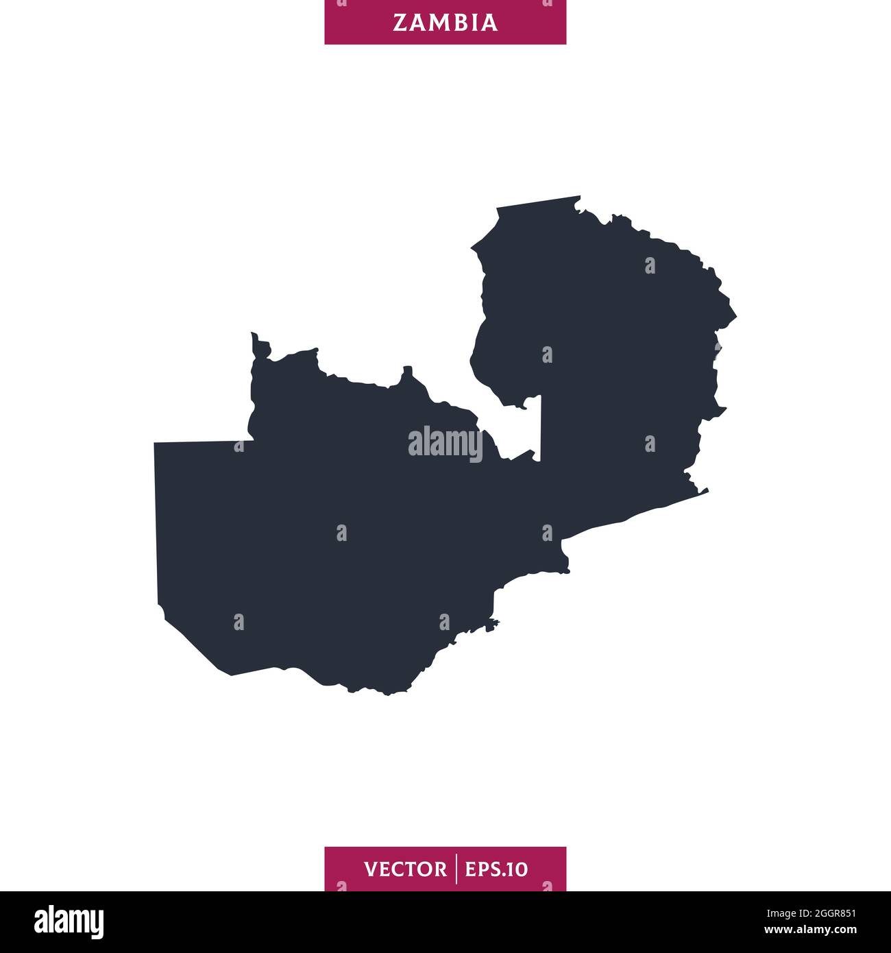 Mappa dettagliata del modello di disegno per l'illustrazione dello stock vettoriale dello Zambia. Vettore eps 10. Illustrazione Vettoriale