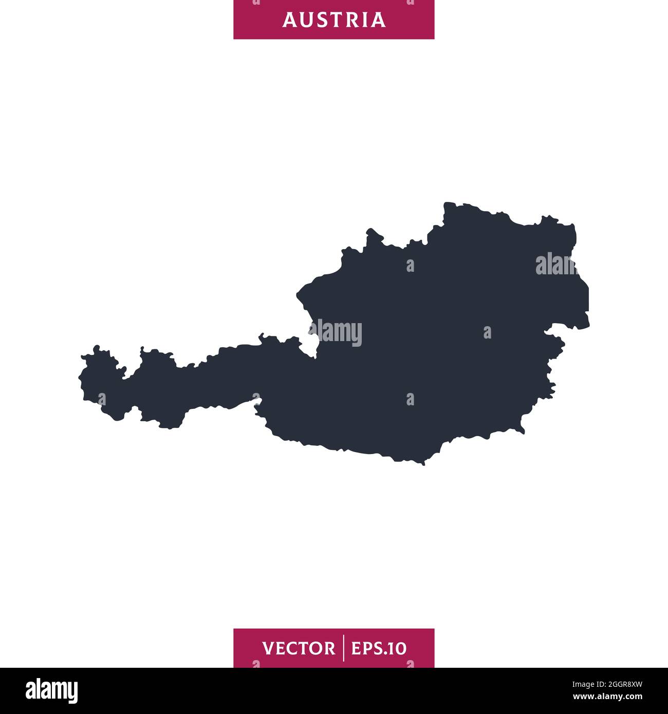 Mappa dettagliata del modello di disegno per l'illustrazione dello stock vettoriale in Austria. Vettore eps 10. Illustrazione Vettoriale