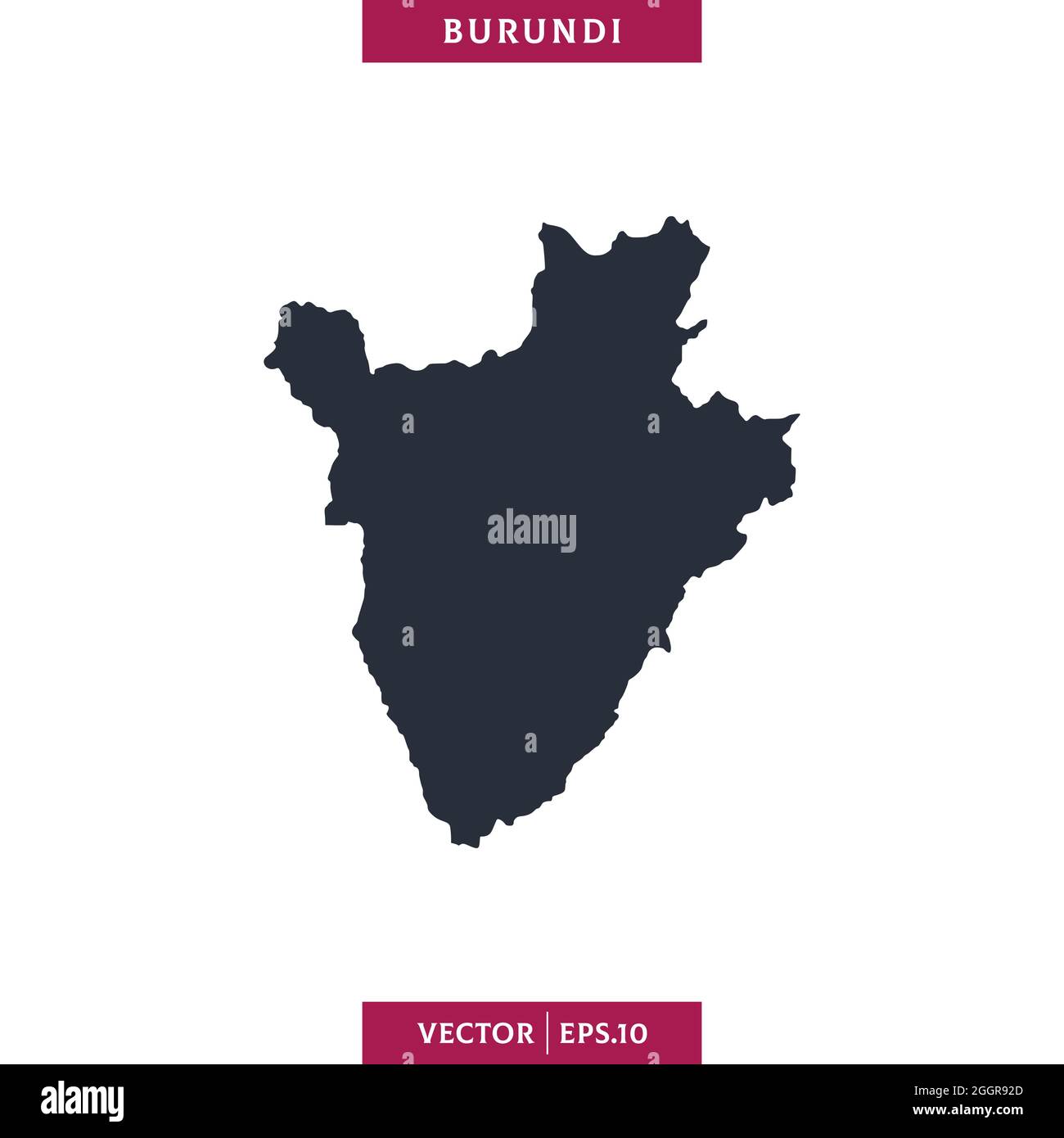 Mappa dettagliata del modello di disegno per l'illustrazione dello stock vettoriale Burundi. Vettore eps 10. Illustrazione Vettoriale