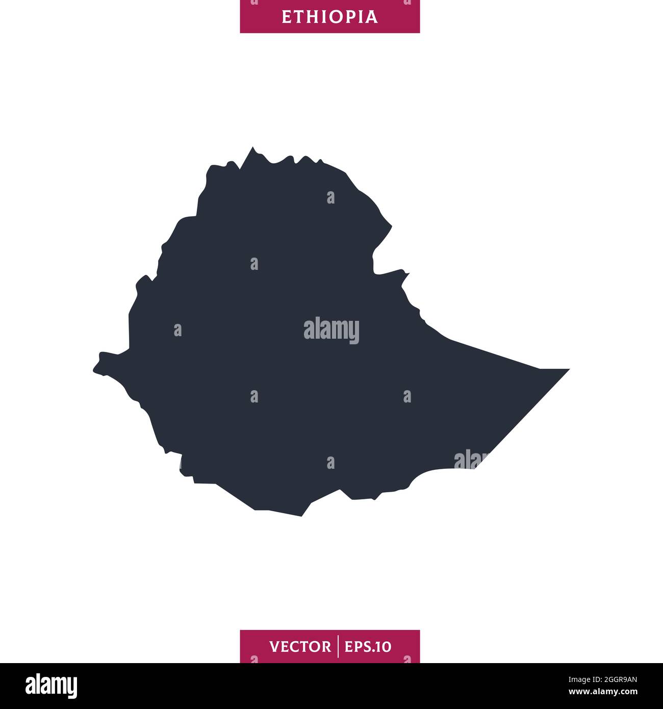 Mappa dettagliata del modello di disegno dell'illustrazione dello stock vettoriale dell'Etiopia. Vettore eps 10. Illustrazione Vettoriale