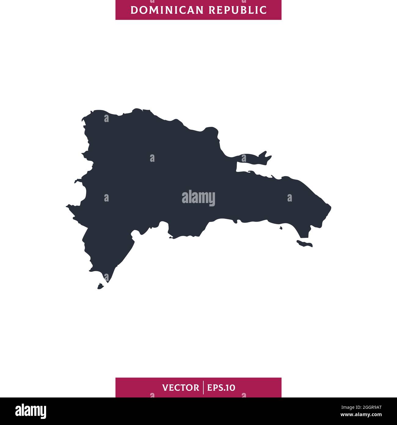 Mappa dettagliata della Repubblica Dominicana modello di disegno di disegno di disegno di stock vettoriale. Vettore eps 10. Illustrazione Vettoriale