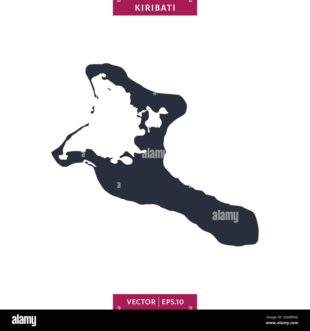 Mappa dettagliata del modello di disegno per l'illustrazione del vettore Kiribati. Vettore eps 10. Illustrazione Vettoriale