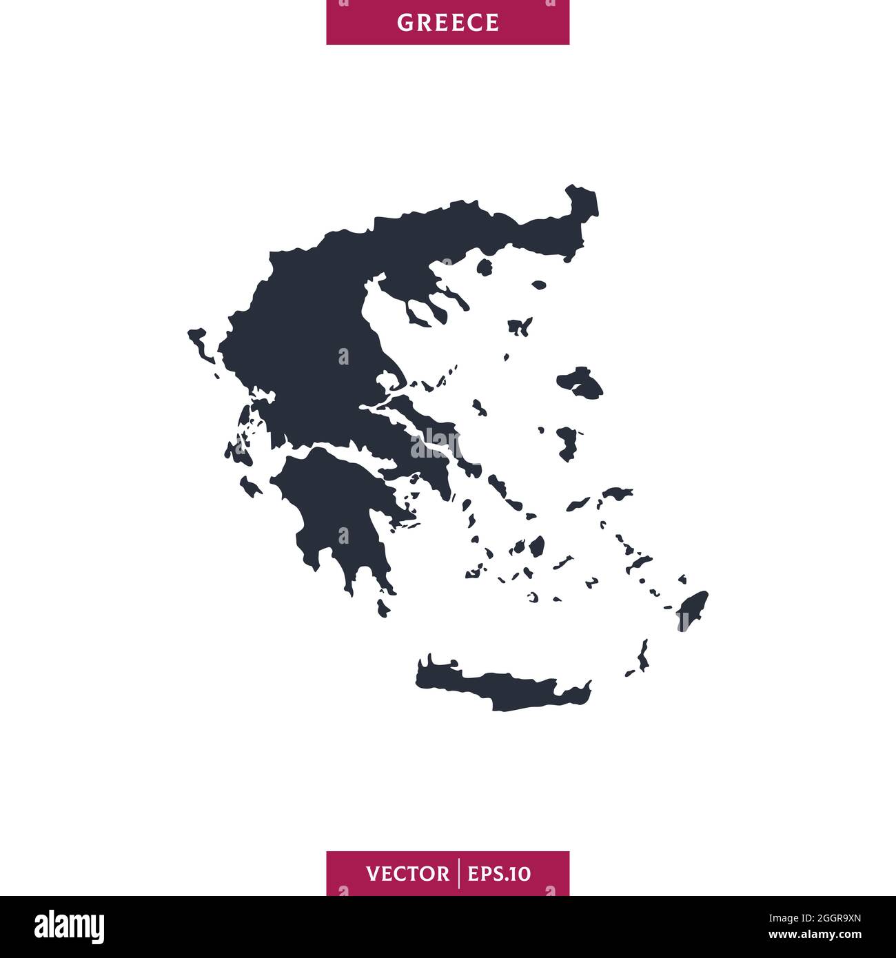 Mappa dettagliata del modello di disegno di illustrazione di stock vettoriale della Grecia. Vettore eps 10. Illustrazione Vettoriale