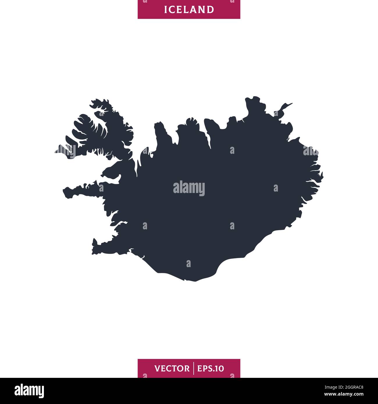 Mappa dettagliata del modello di disegno di illustrazione di stock vettoriale Islanda. Vettore eps 10. Illustrazione Vettoriale