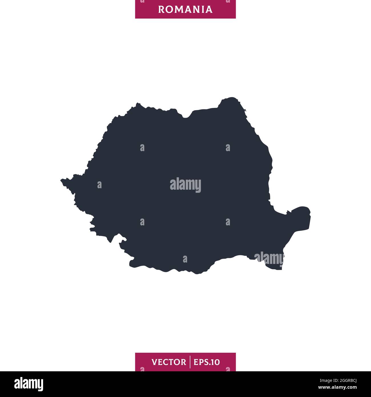 Mappa dettagliata del modello di disegno di illustrazione di stock vettoriale in Romania. Vettore eps 10. Illustrazione Vettoriale