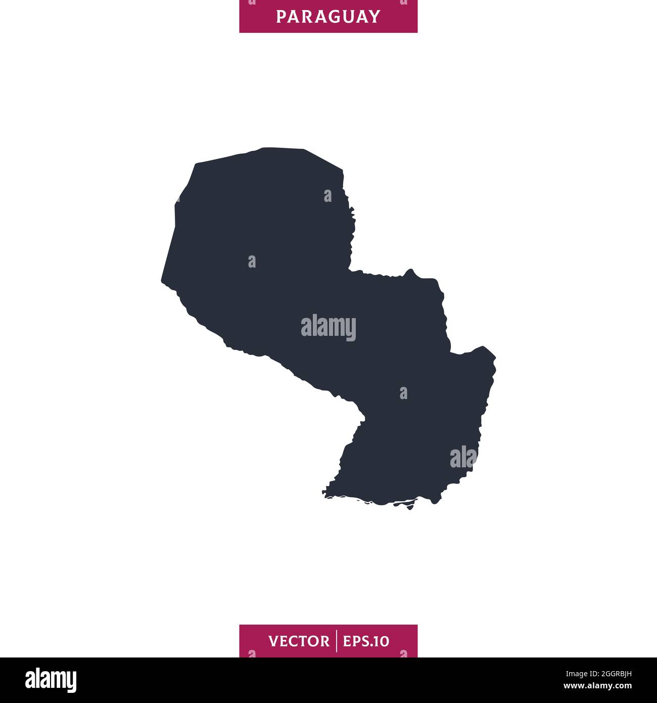 Mappa dettagliata del modello di disegno di illustrazione di stock vettoriale Paraguay. Vettore eps 10. Illustrazione Vettoriale