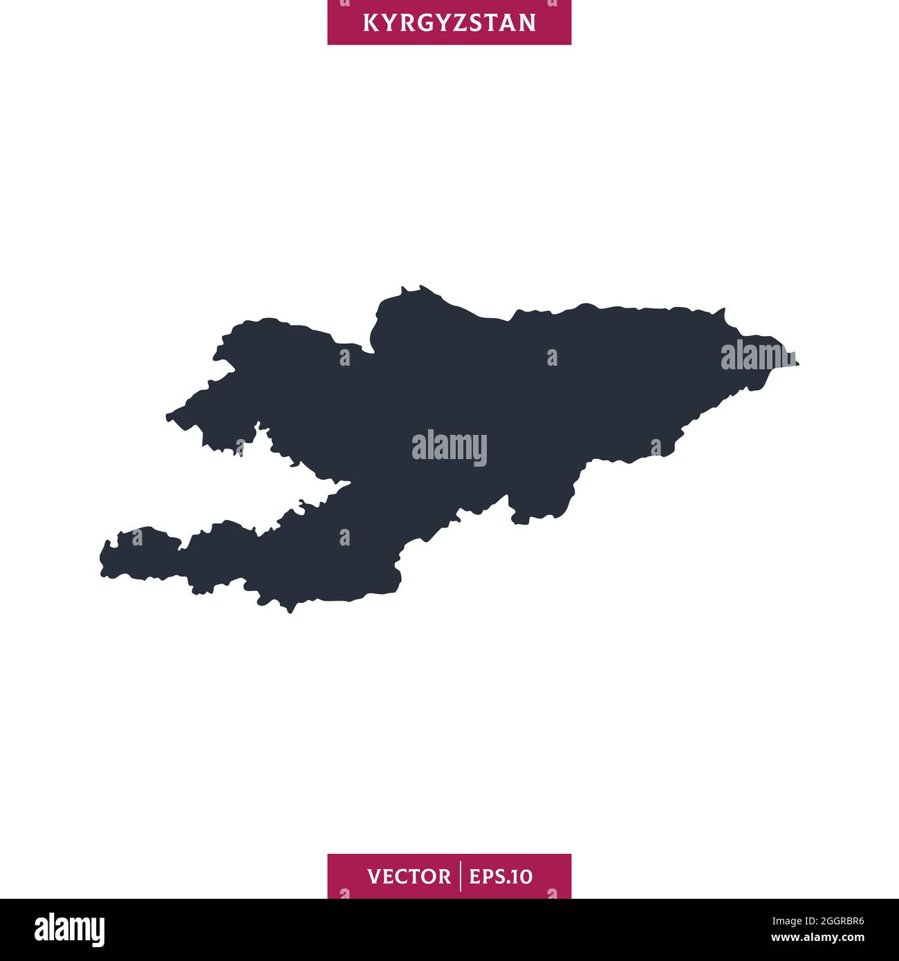 Mappa dettagliata del modello di disegno di disegno del vettore Kirghizistan. Vettore eps 10. Illustrazione Vettoriale