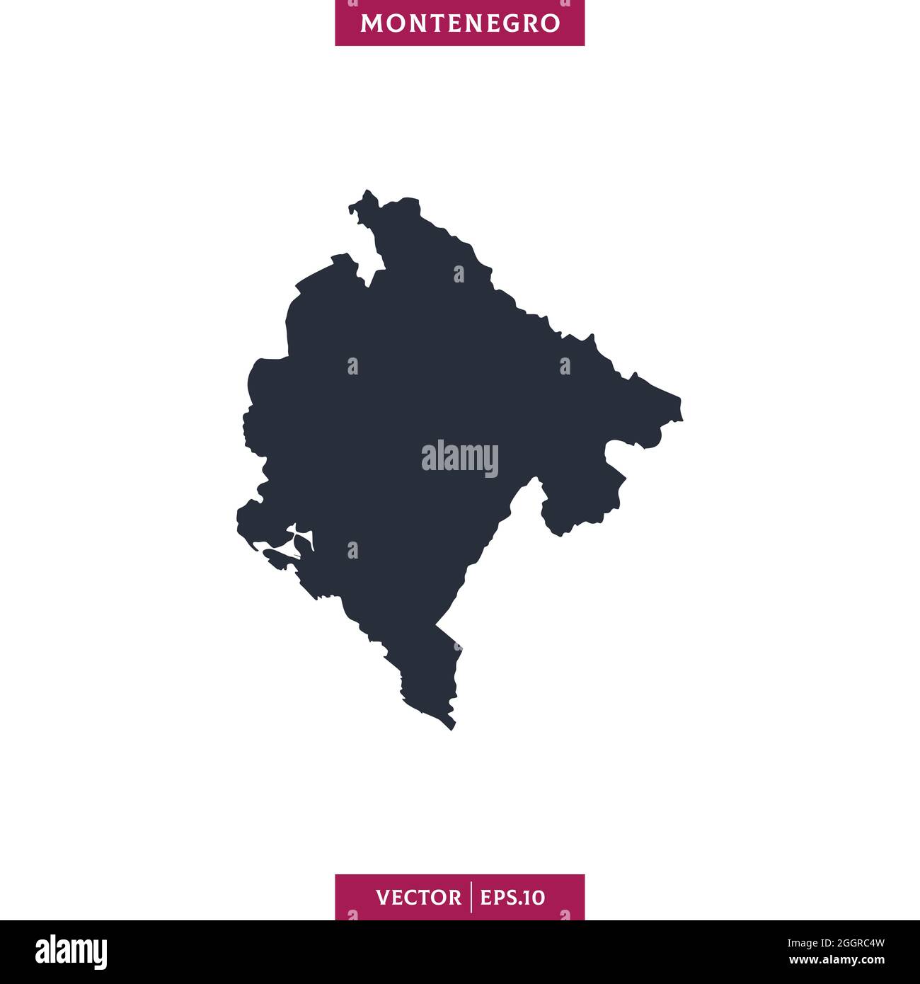 Mappa dettagliata del modello di disegno di illustrazione del vettore Montenegro. Vettore eps 10. Illustrazione Vettoriale