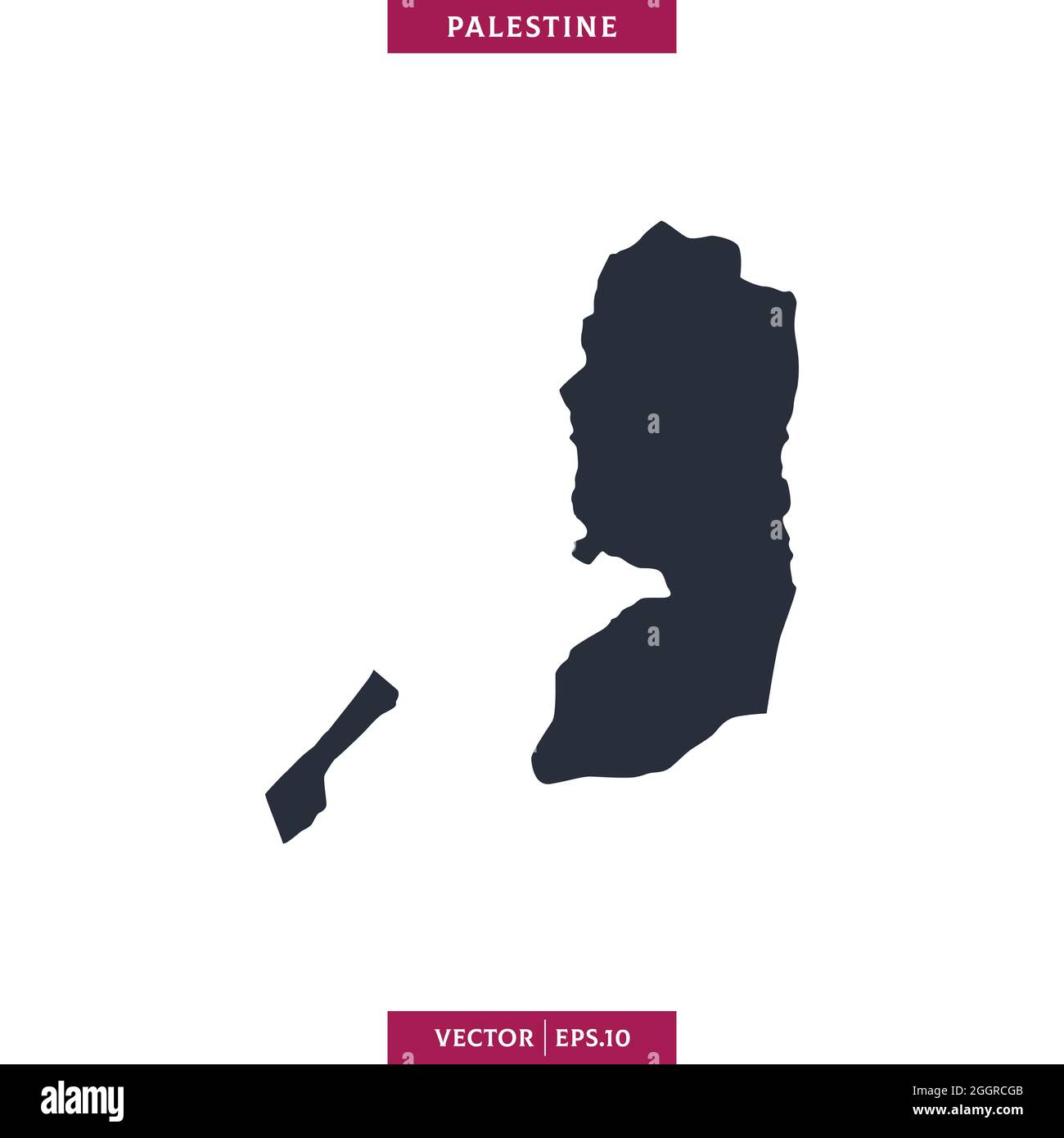 Mappa dettagliata del modello di disegno di illustrazione di stock vettoriale Palestine. Vettore eps 10. Illustrazione Vettoriale