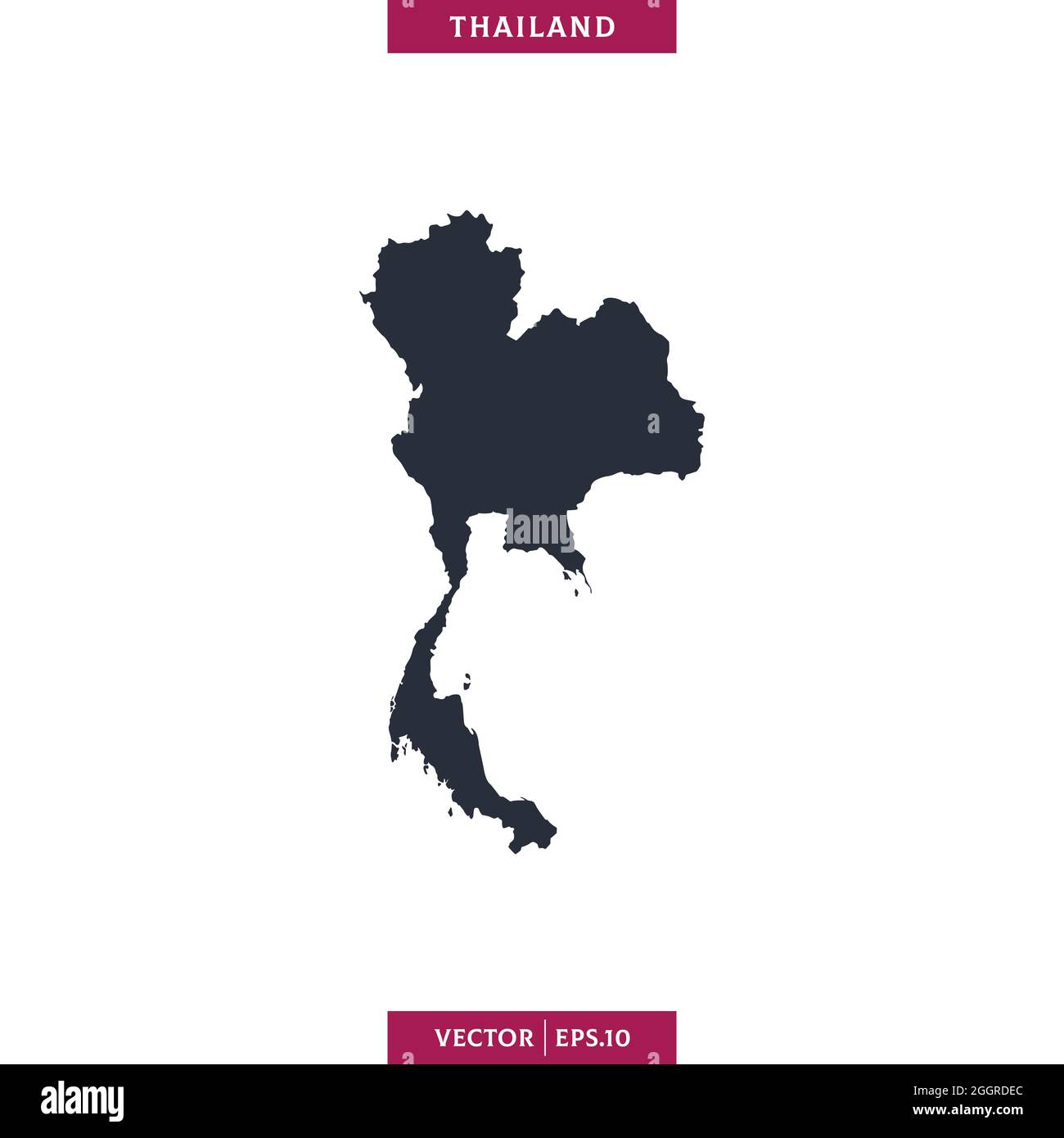Mappa dettagliata del modello di disegno di disegno di disegno di stock vettoriale in Thailandia. Vettore eps 10. Illustrazione Vettoriale