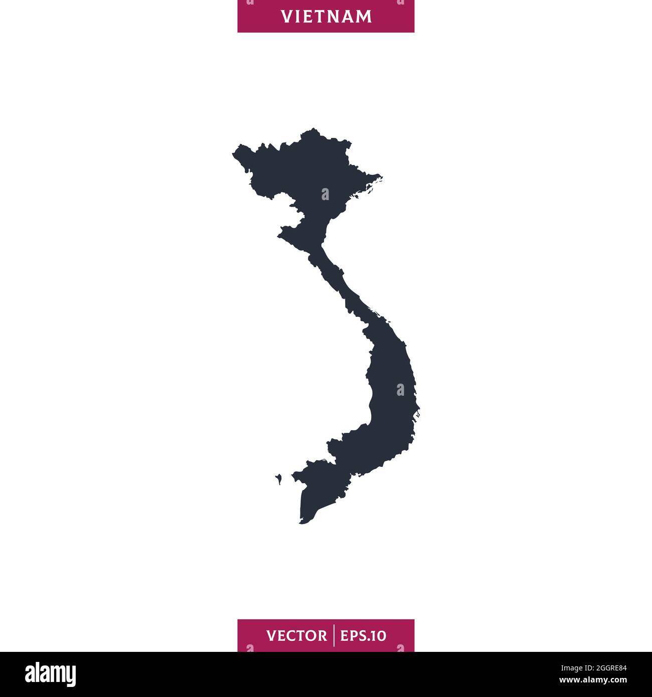 Mappa dettagliata del modello di disegno vettoriale per l'illustrazione dello stock vietnamita. Vettore eps 10. Illustrazione Vettoriale