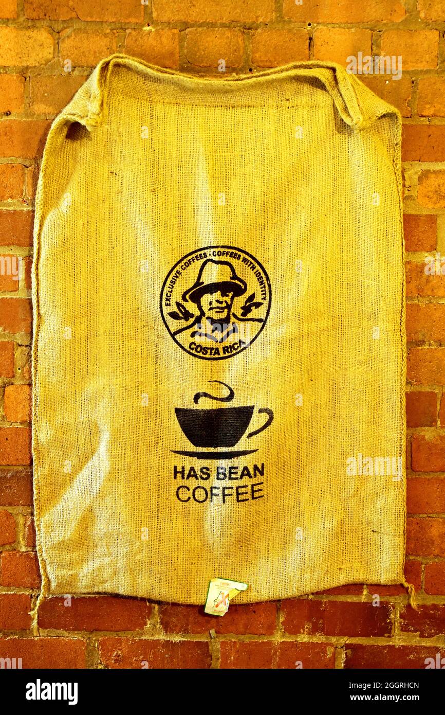 Costa Rica hessian coffe bean bag Foto Stock