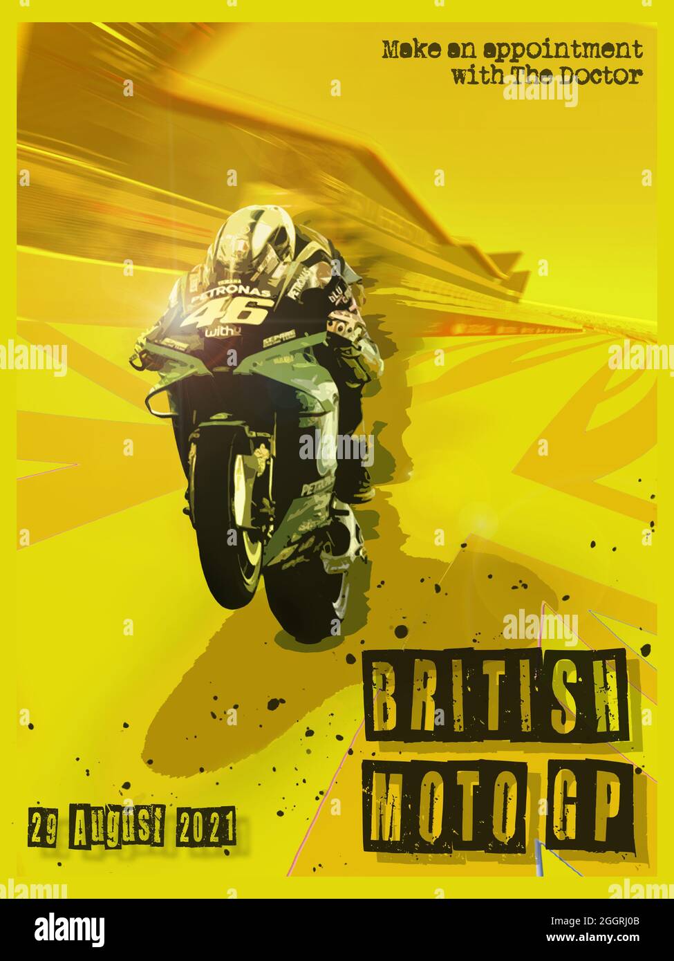 Poster del weekend di gara britannico Moto GP Foto Stock