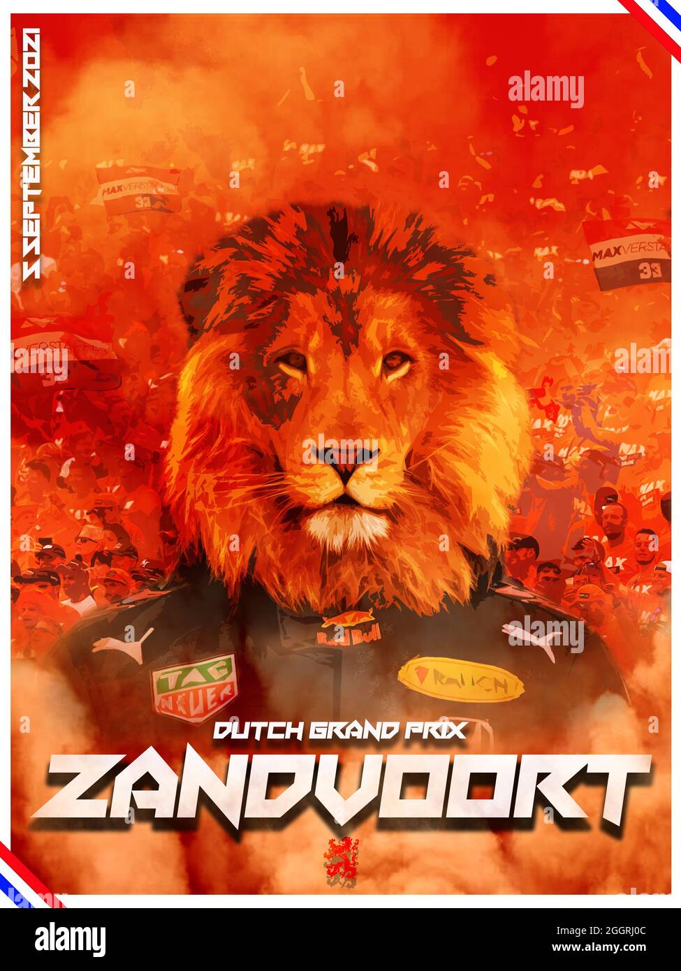 Poster del weekend di gara olandese del Gran Premio di F1 Foto Stock
