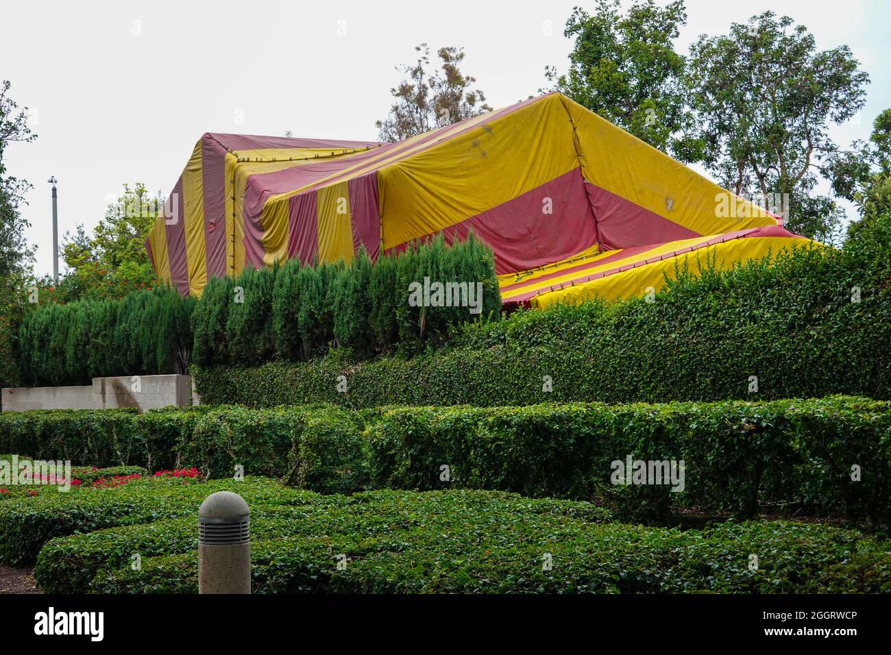 Casa residenziale nella California del Sud Stati Uniti ha teso per bug e termite trattamento Foto Stock