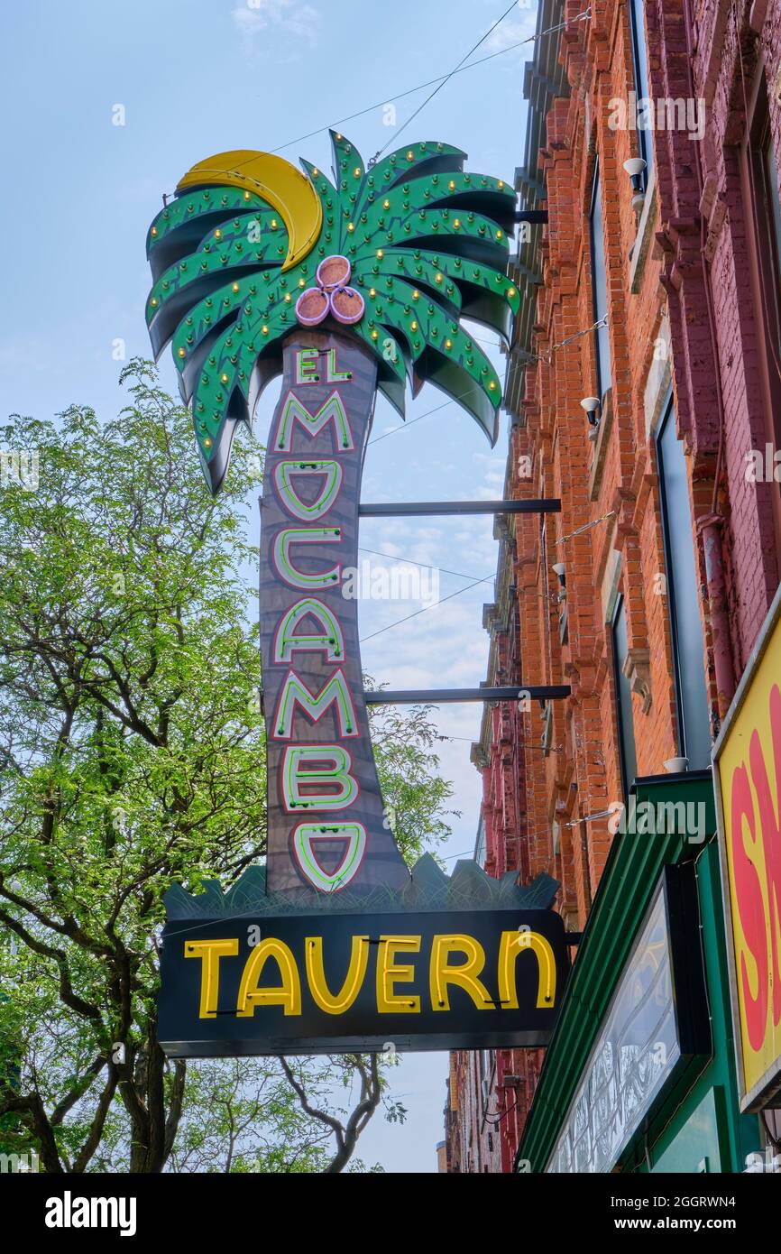 La taverna El Mocambo è un nightclub nel centro di Toronto reso famoso da diversi concerti improvvisati spontanei dei Rolling Stones. Foto Stock